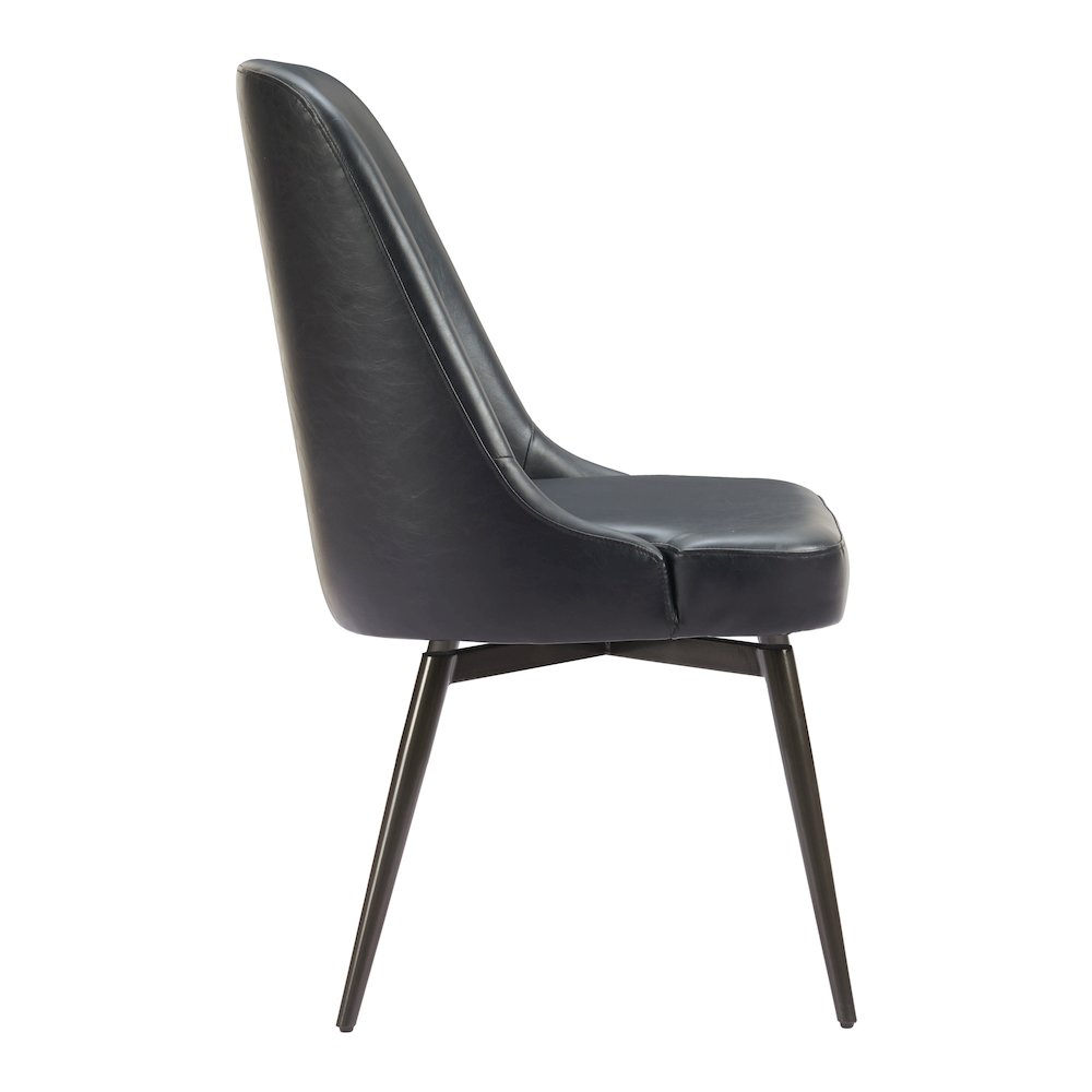 Keppel Swivel Dining Chair (Set of 2) Black. Picture 2