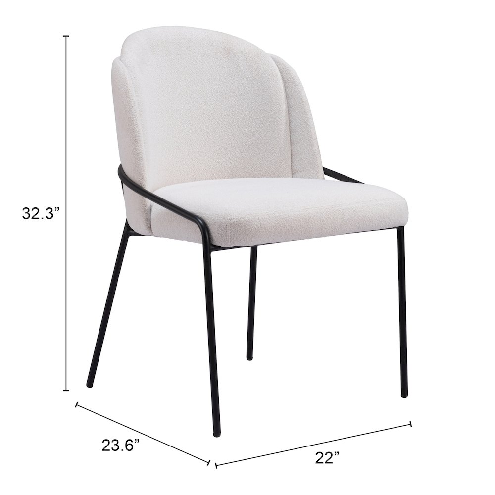 Jambi Dining Chair (Set of 2) Ivory. Picture 7