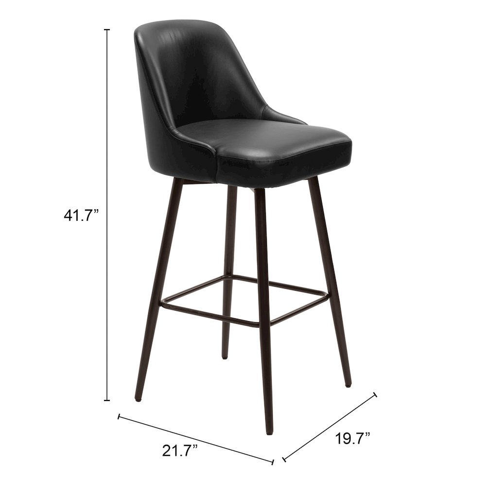 Keppel Swivel Barstool Black & Bronze. Picture 7