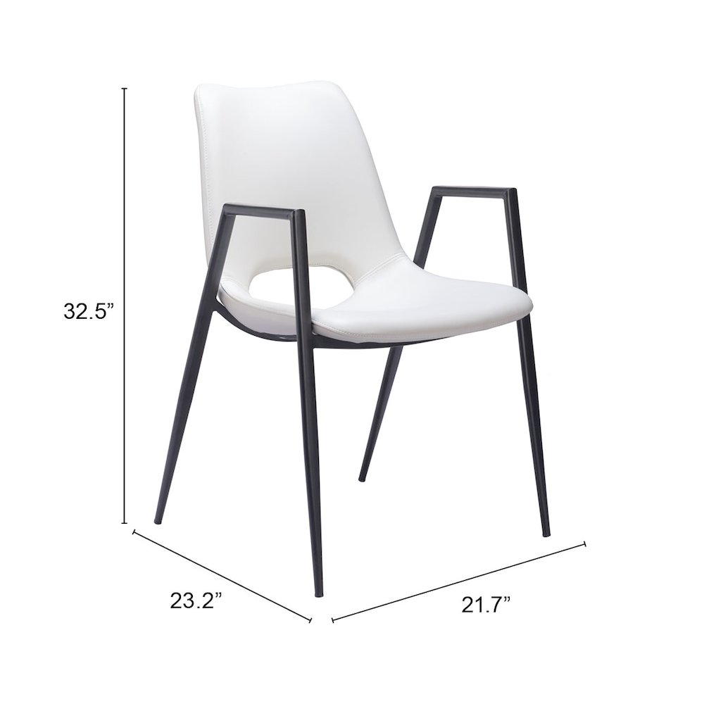 Desi Dining Chair (Set of 2) White. Picture 7