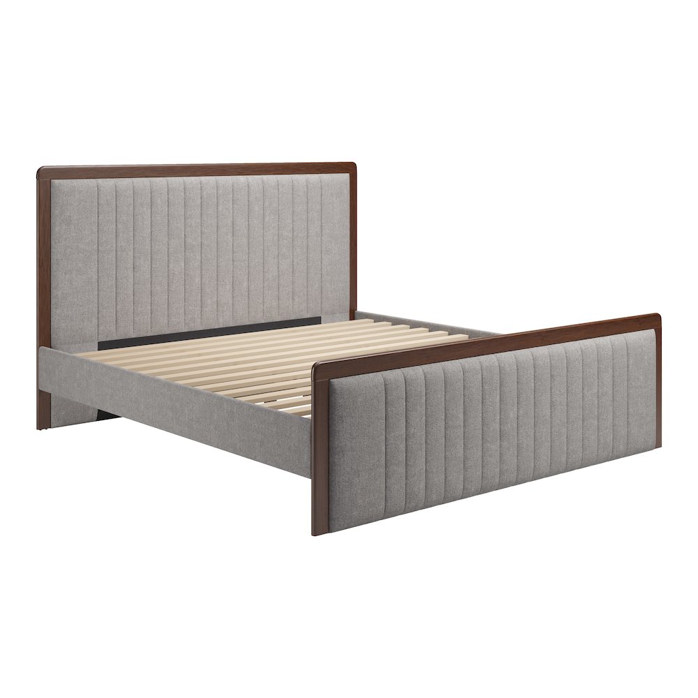 Somune King Bed Gray & Walnut. Picture 1