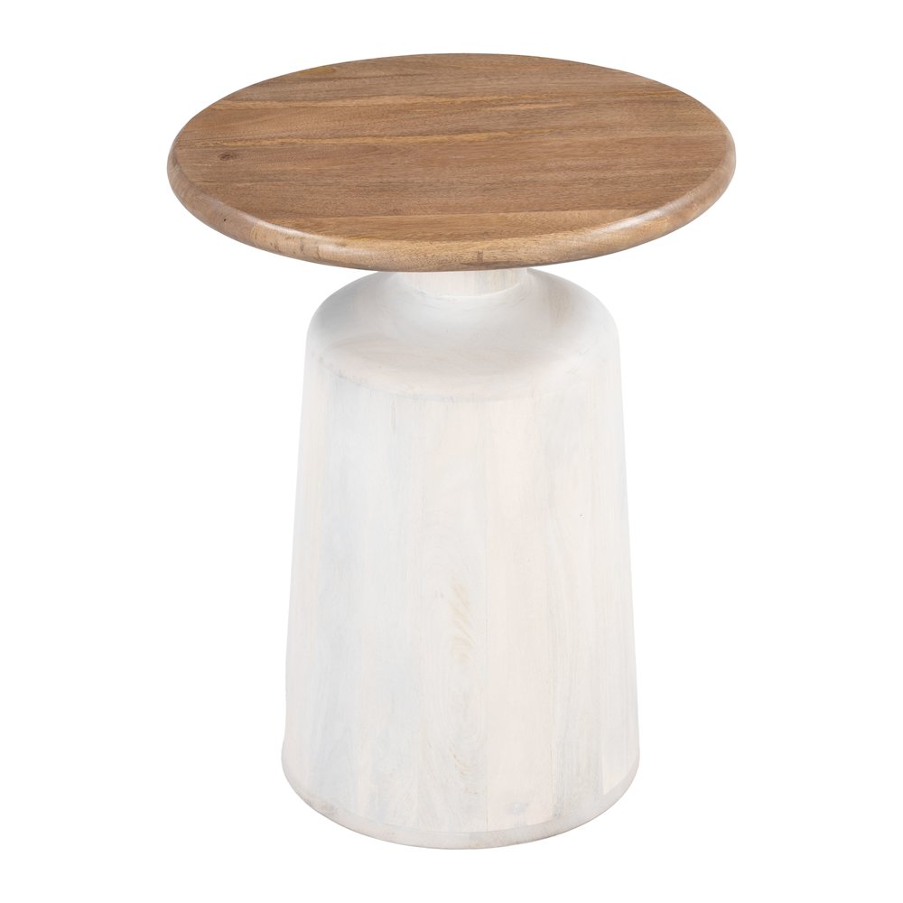 Goblet Side Table Brown & White. Picture 4