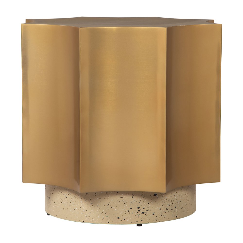 Osam Side Table Gold & Beige. Picture 3