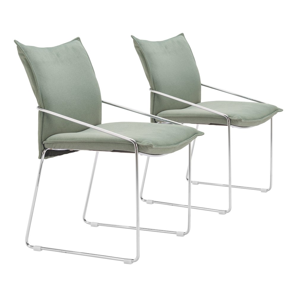 Pola Dining Chair (Set of 2) Green. Picture 6