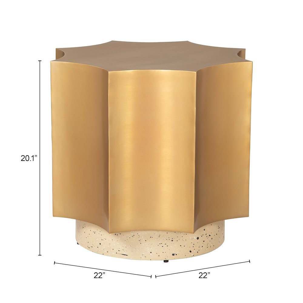 Osam Side Table Gold & Beige. Picture 8