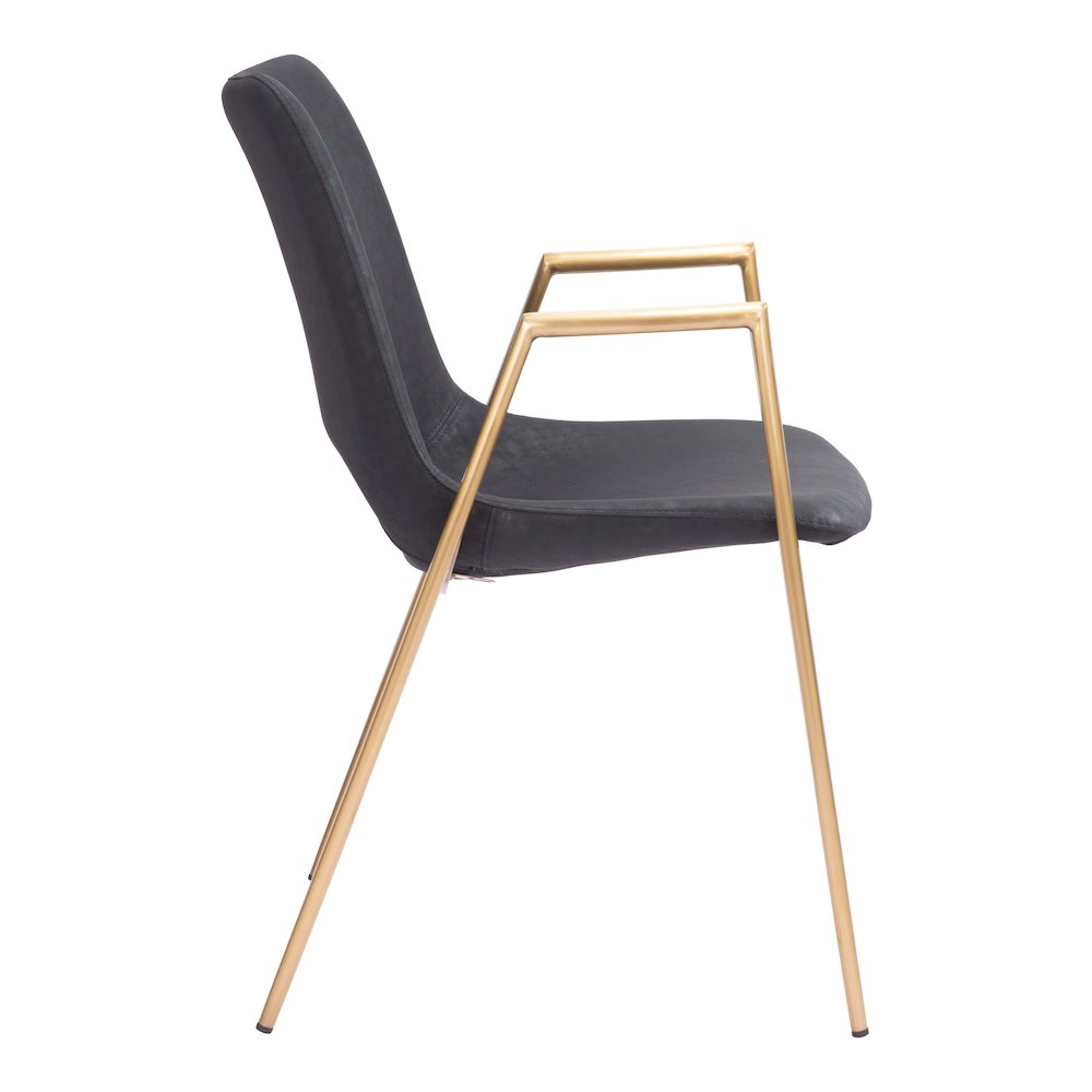 Desi Dining Chair (Set of 2) Black & Gold. Picture 2