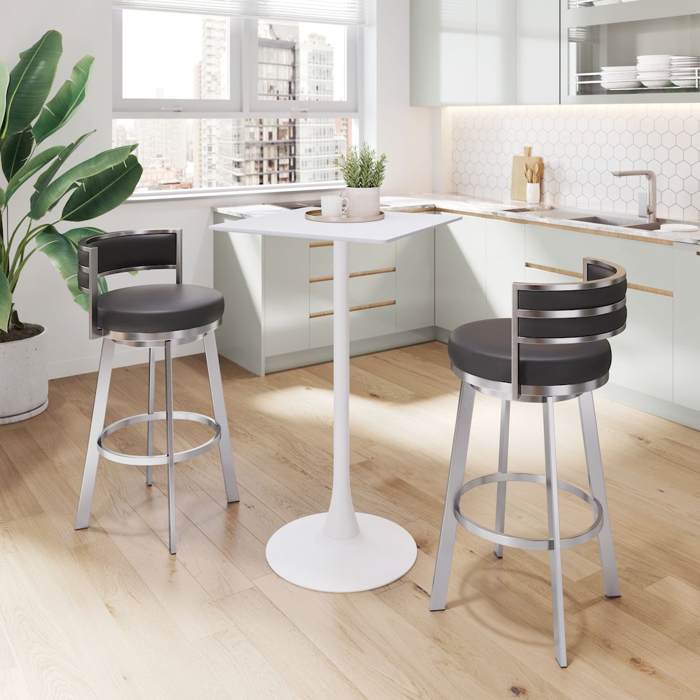 Gimsby Swivel Barstool Black. Picture 9