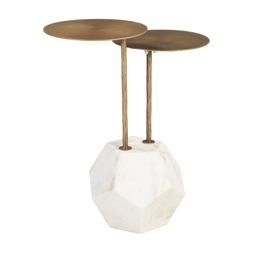 Anten Side Table Brass & White. Picture 8