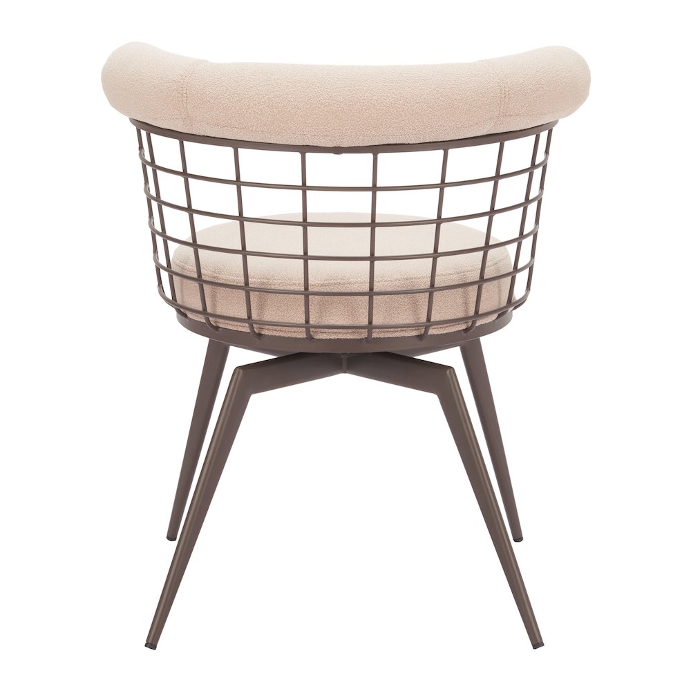 Saku Swivel Dining Chair Beige & Brown. Picture 7