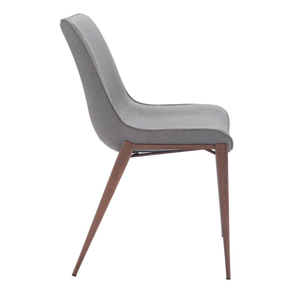 Magnus Dining Chair (Set of 2) Slate Gray & Walnut. Picture 2