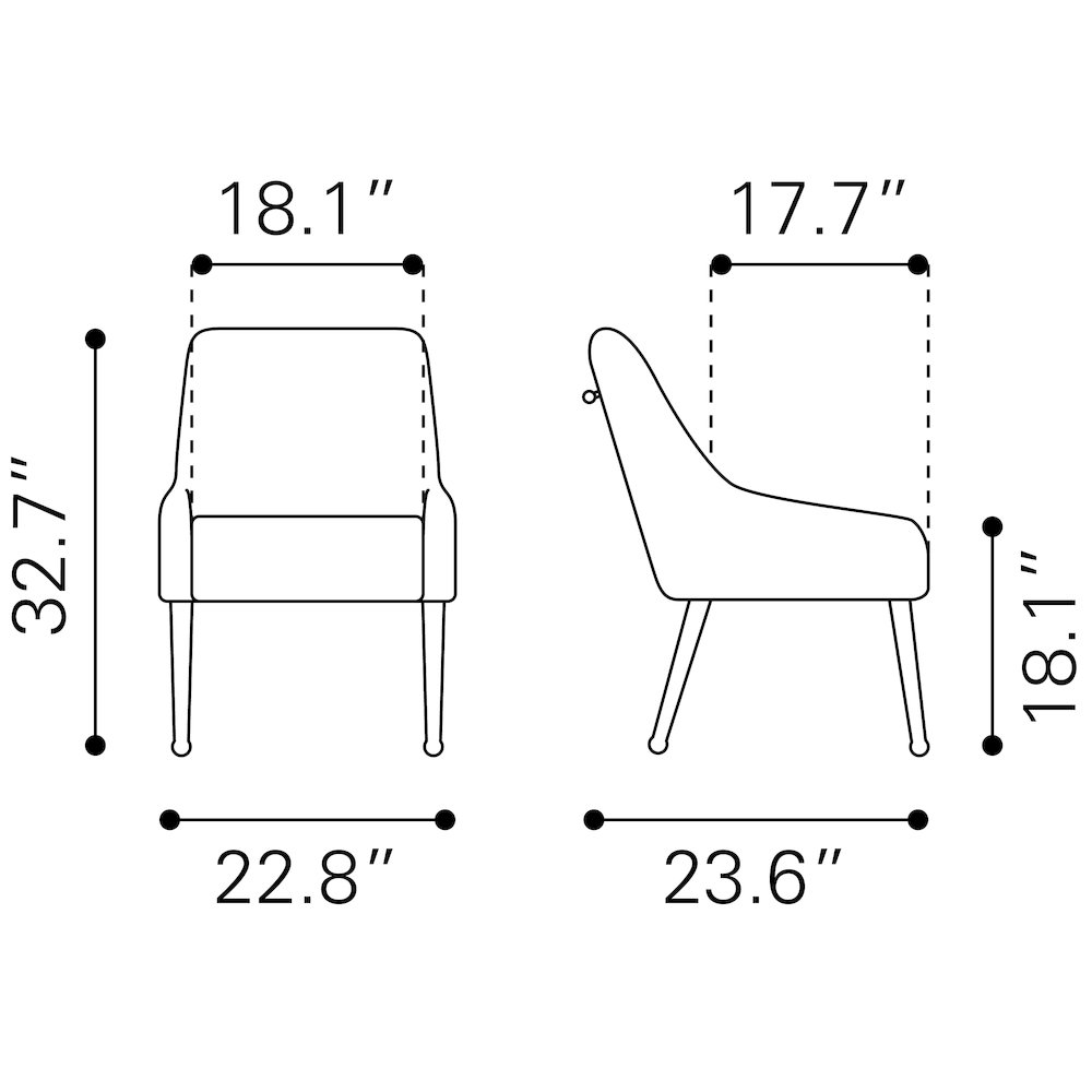 Maxine Dining Chair White & Gold. Picture 11