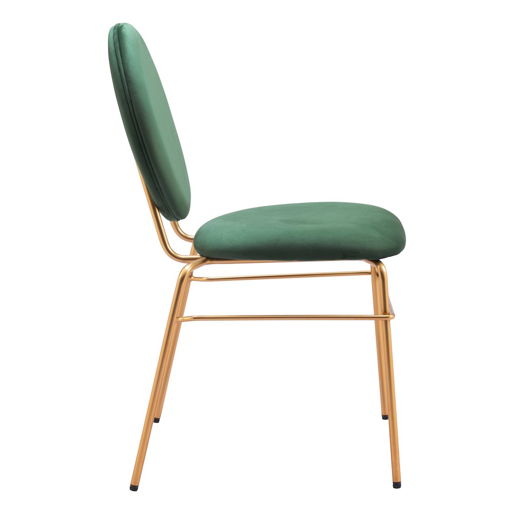 Odessa Dining Chair (Set of 2) Green & Gold. Picture 2