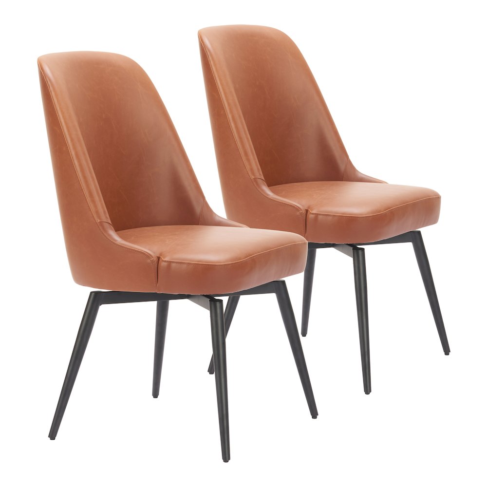 Keppel Swivel Dining Chair (Set of 2) Brown. Picture 6