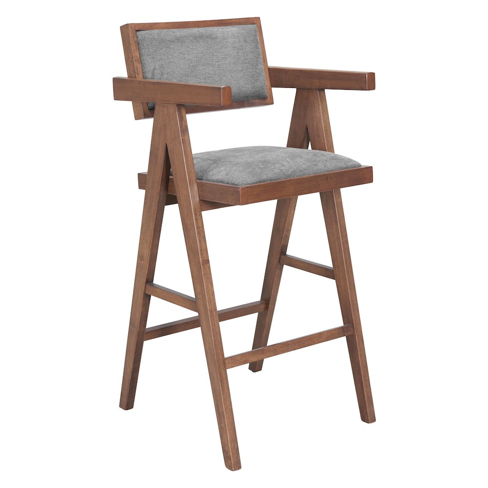 Delhi Barstool (Set of 2) Gray & Walnut. Picture 1