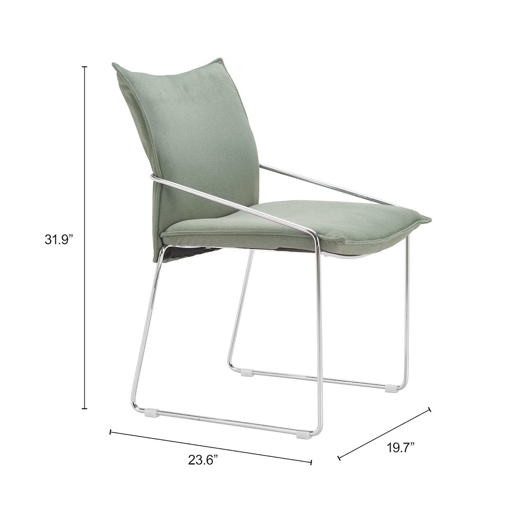 Pola Dining Chair (Set of 2) Green. Picture 7