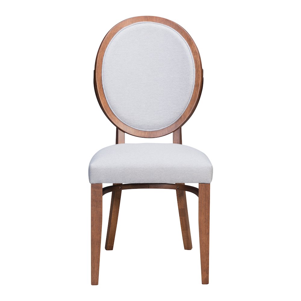 Regents Dining Chair (Set of 2) Walnut & Light Gray. Picture 3