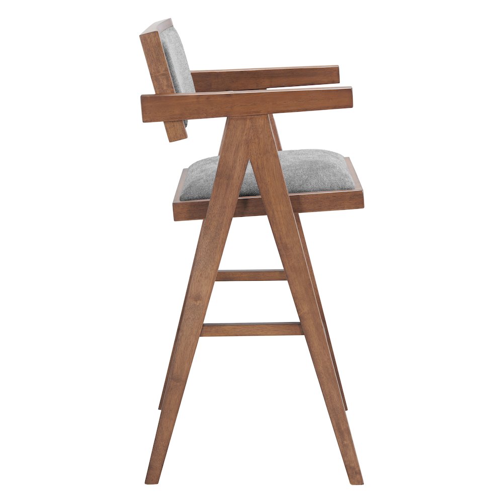 Delhi Barstool (Set of 2) Gray & Walnut. Picture 2