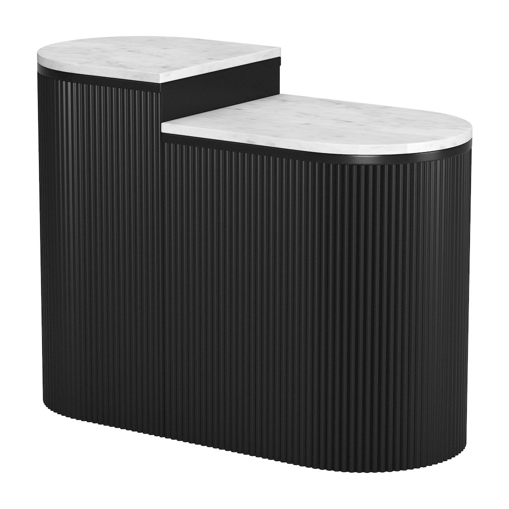 Ormara Side Table Set (2-Piece) White & Black. Picture 4