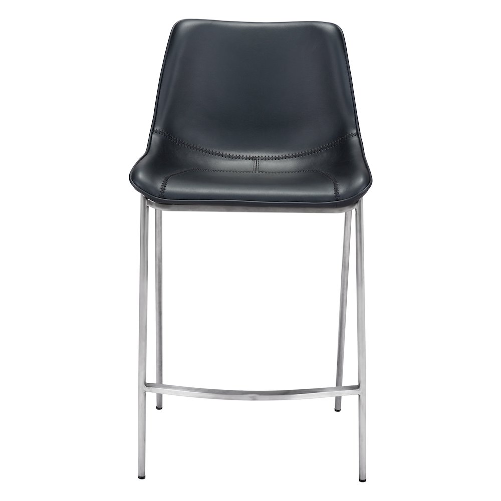 Magnus Counter Stool (Set of 2) Black & Silver. Picture 3
