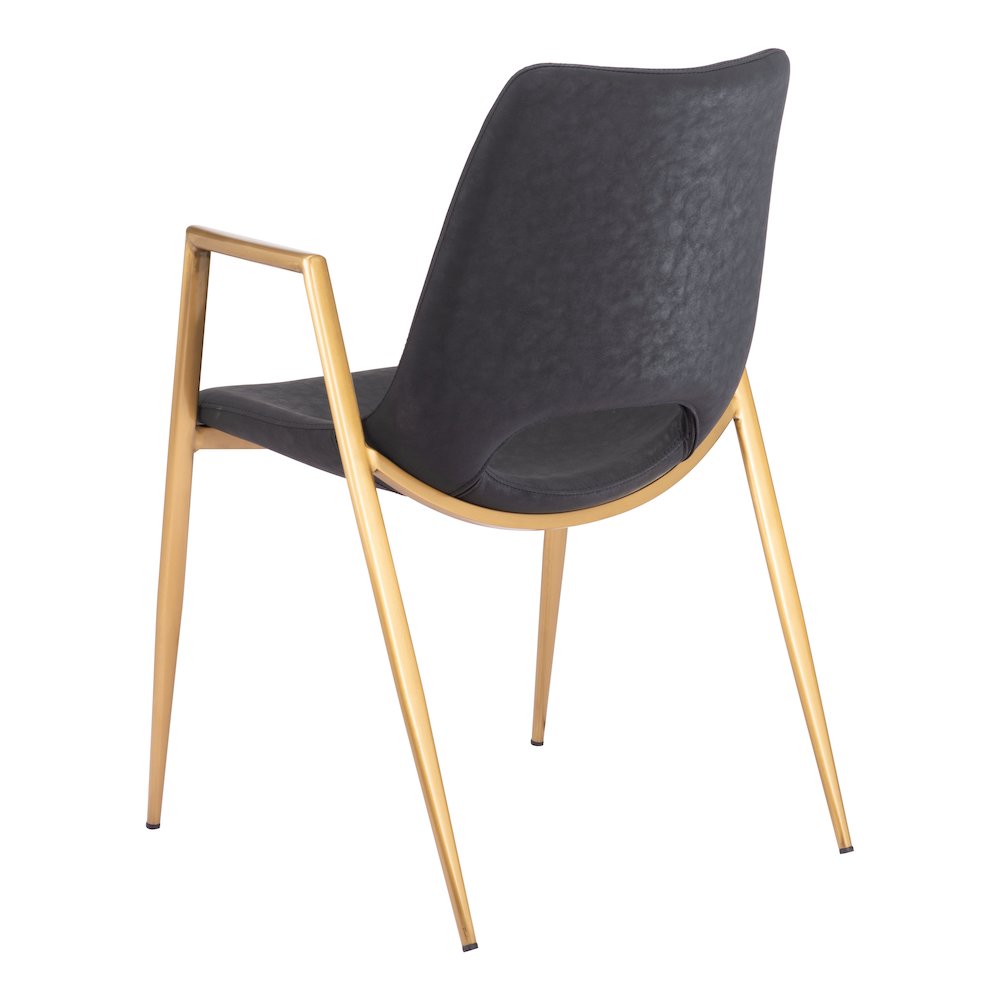 Desi Dining Chair (Set of 2) Black & Gold. Picture 5