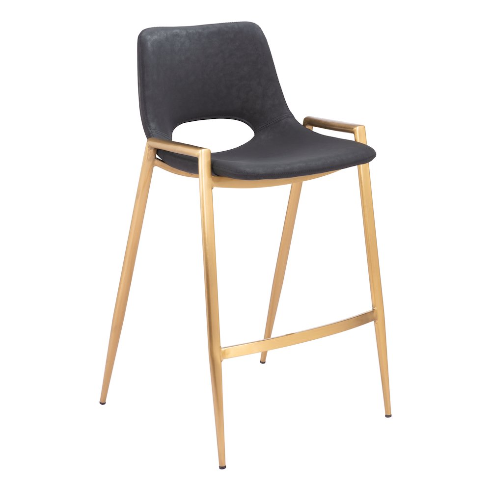 Desi Counter Stool (Set of 2) Black & Gold. Picture 1