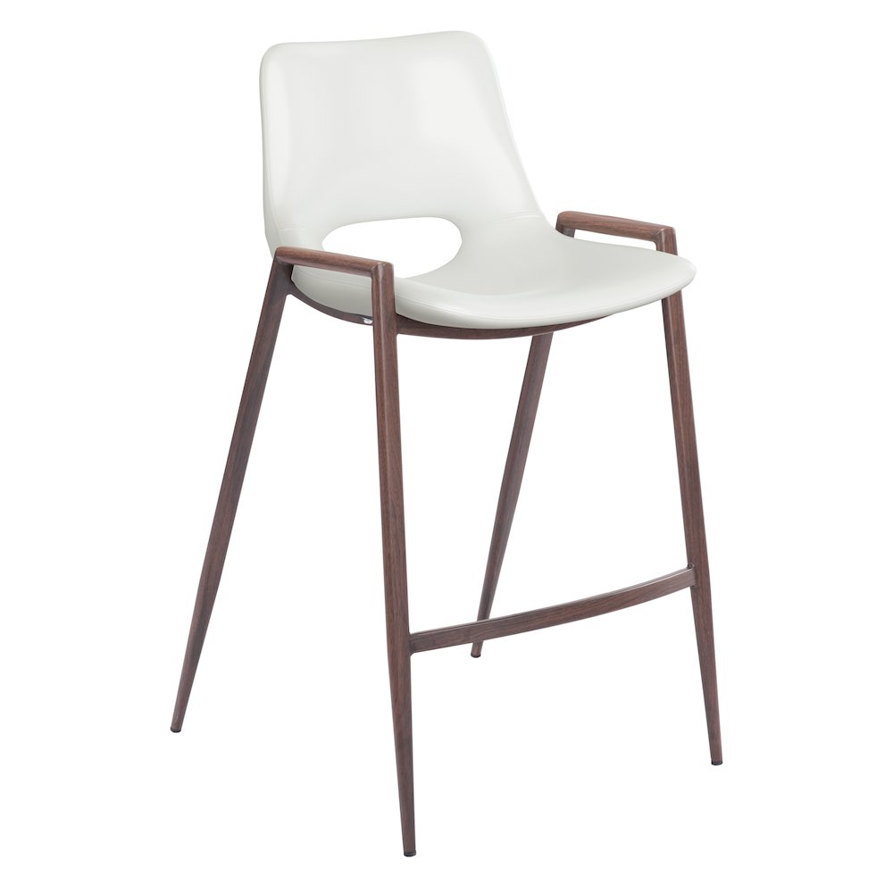 Desi Counter Stool (Set of 2) White & Walnut. Picture 1