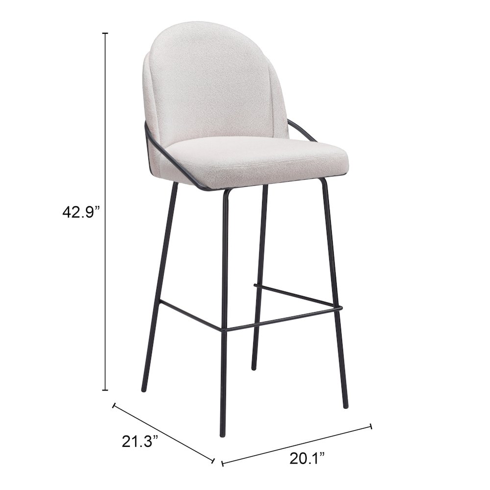 Jambi Barstool (Set of 2) Ivory. Picture 7