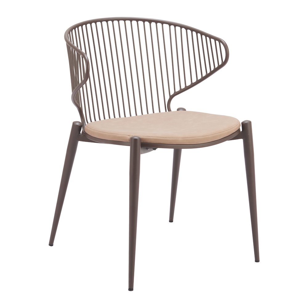 Silues Dining Chair (Set of 2) Taupe & Brown. Picture 9