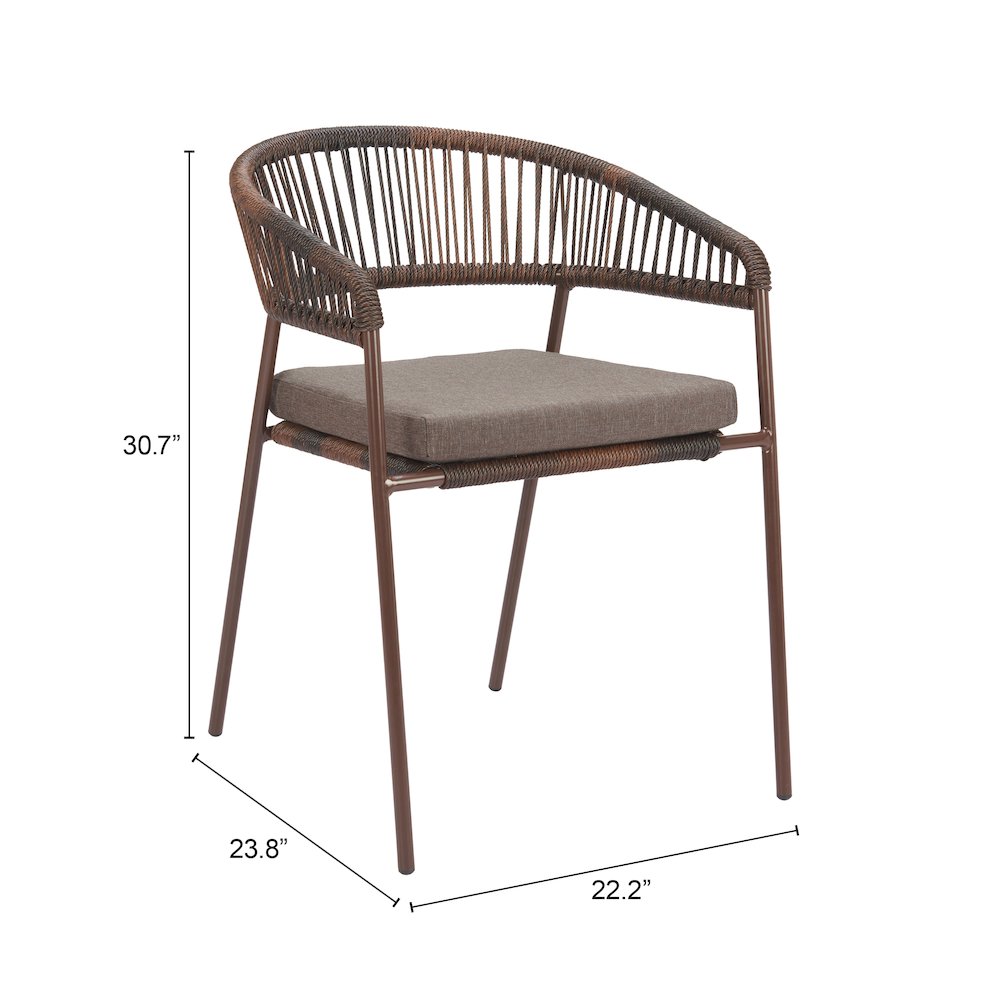 Skye Dining Chair (Set of 2) Brown. Picture 7