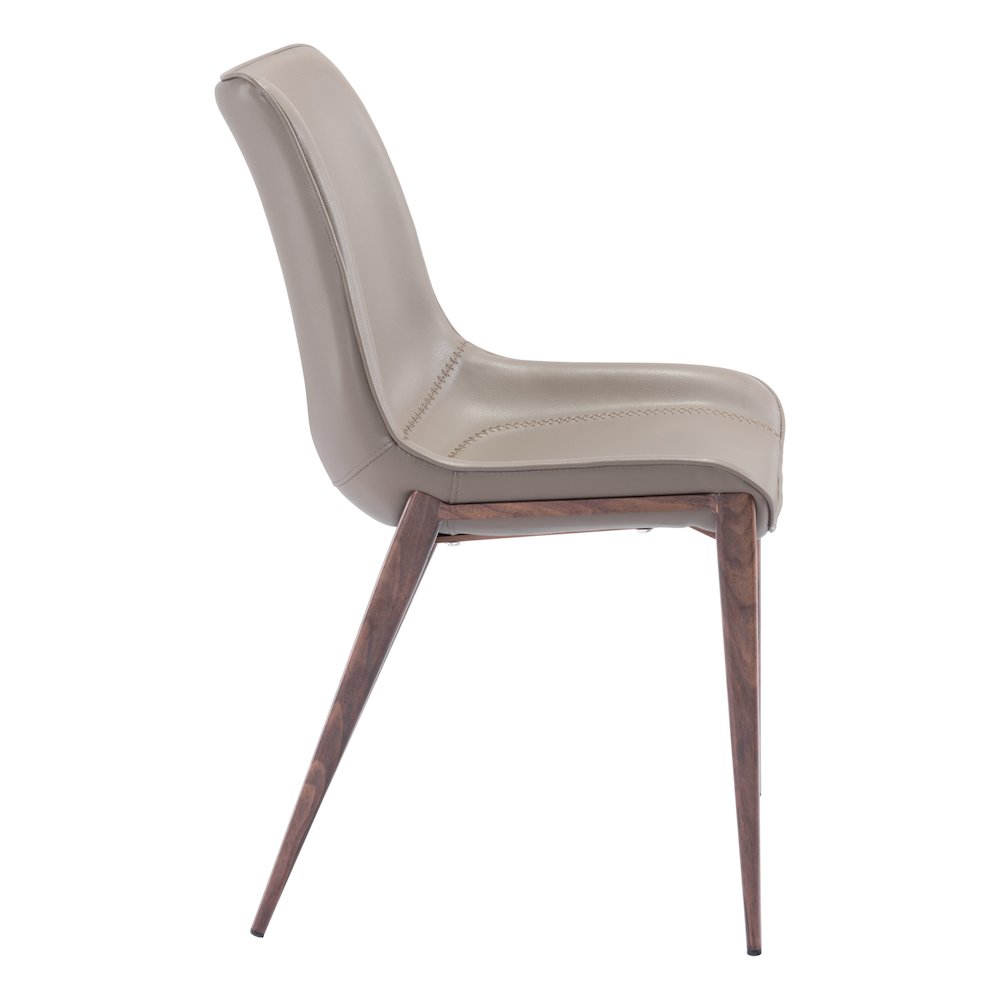 Magnus Dining Chair (Set of 2) Brown & Walnut. Picture 2