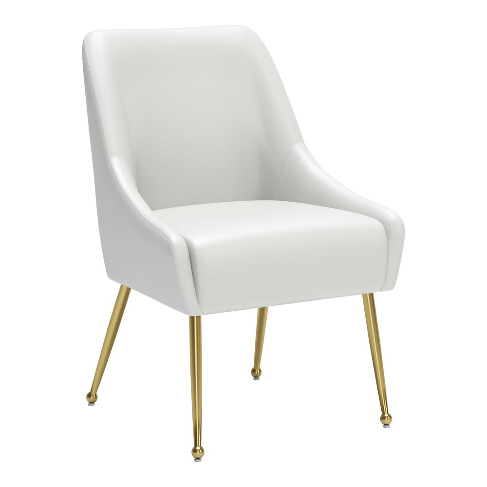 Maxine Dining Chair White & Gold. Picture 1