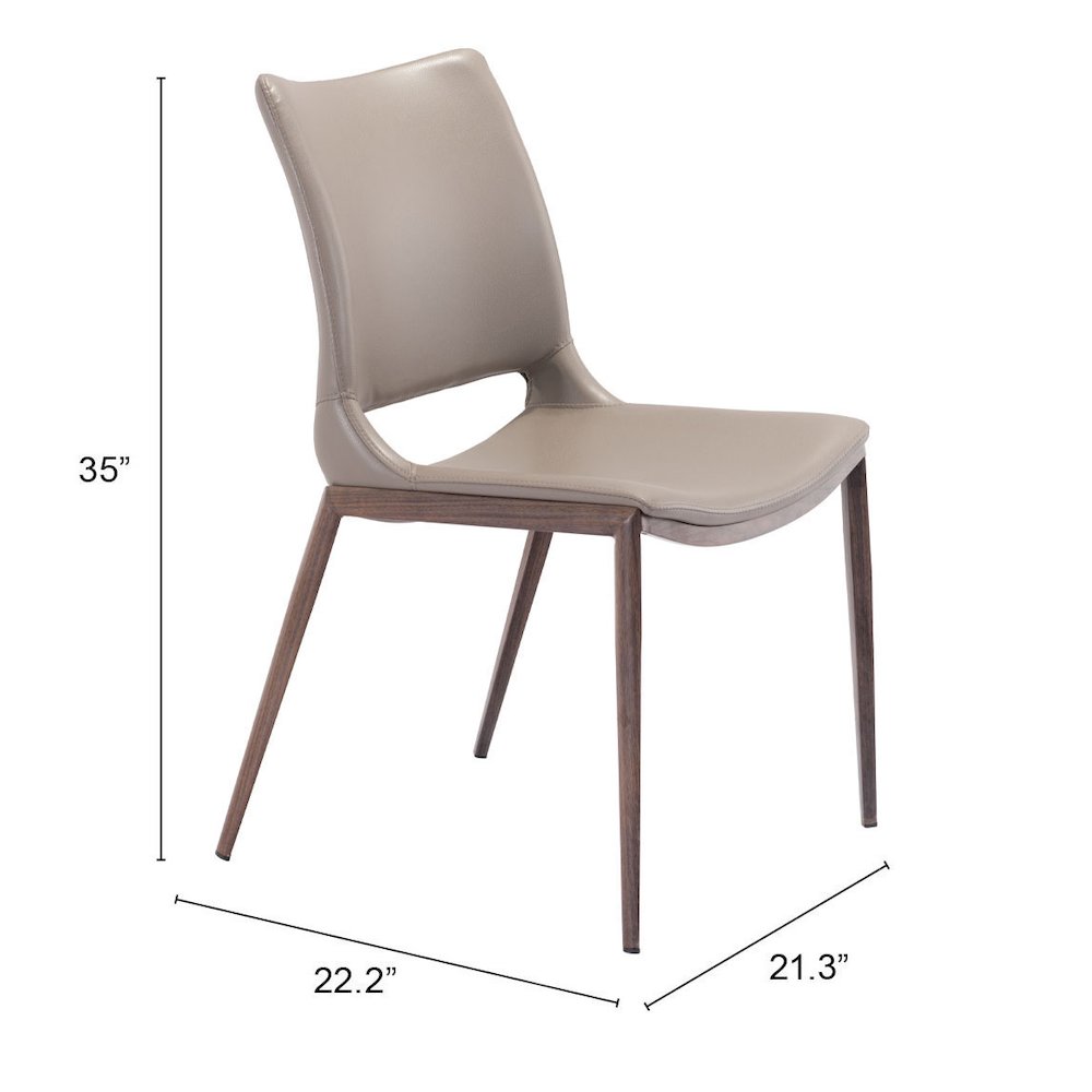 Ace Dining Chair (Set of 2) Brown & Walnut. Picture 7