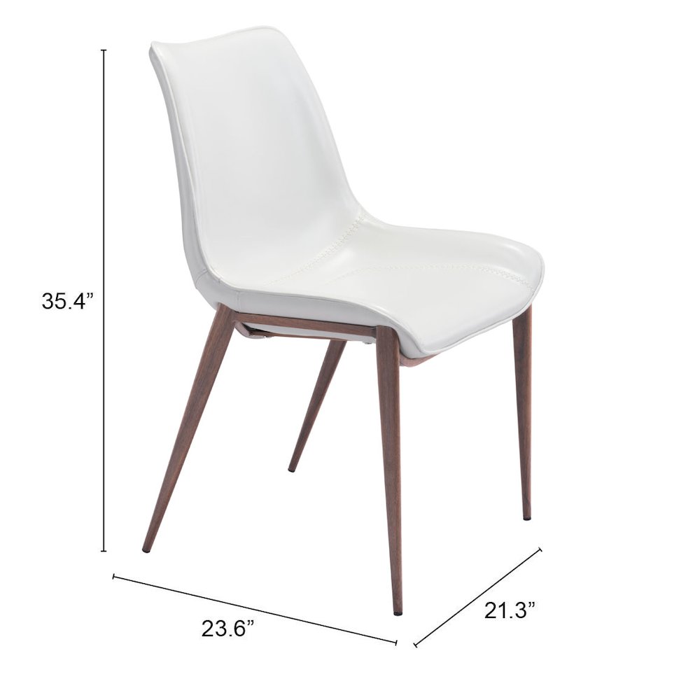 Magnus Dining Chair (Set of 2) White & Walnut. Picture 7