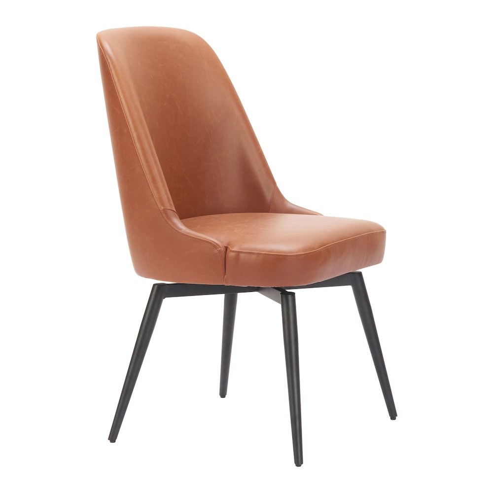 Keppel Swivel Dining Chair (Set of 2) Brown. Picture 1