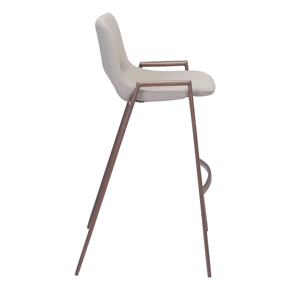 Desi Barstool (Set of 2) Beige & Walnut. Picture 2