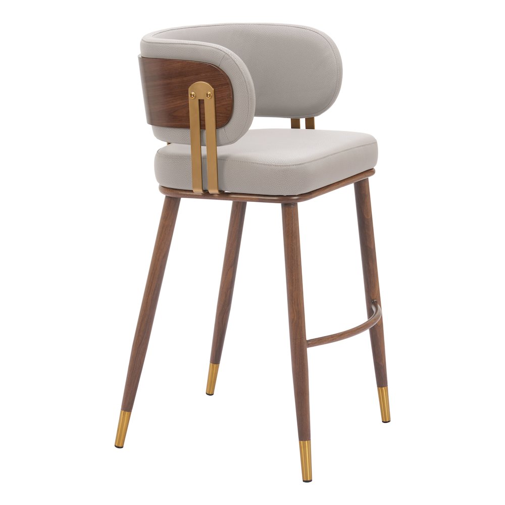 Brew Barstool Beige & Walnut. Picture 1