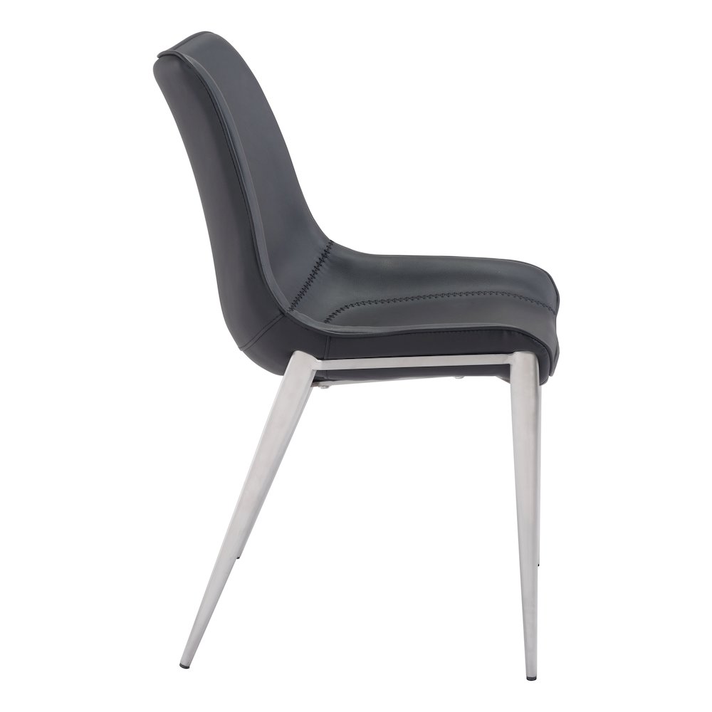 Magnus Dining Chair (Set of 2) Black & Silver. Picture 2
