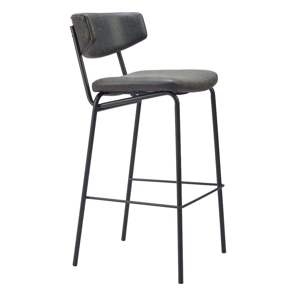 Charon Barstool (Set of 2) Vintage Black. Picture 9