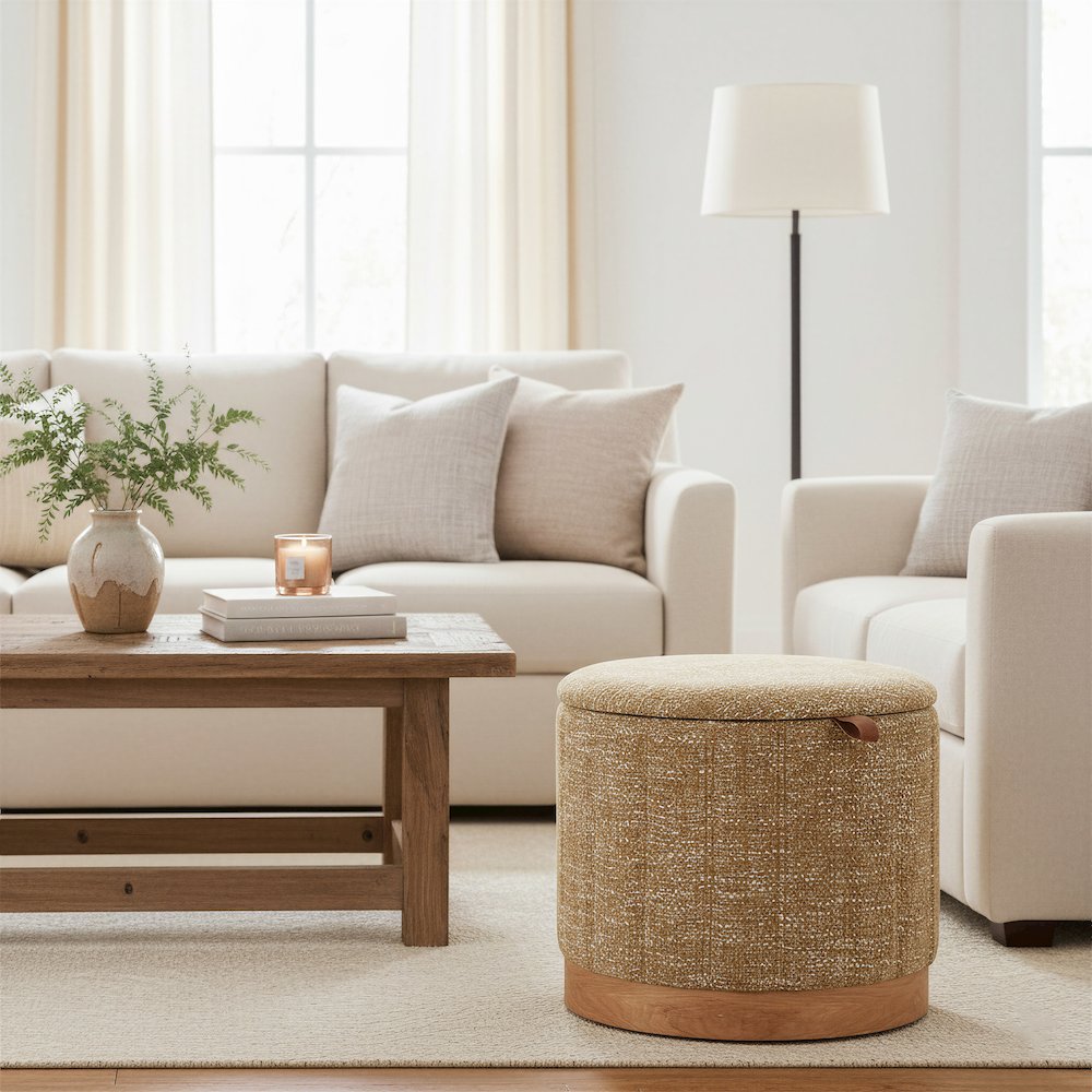 Fije Storage Ottoman Oat Yellow. Picture 8