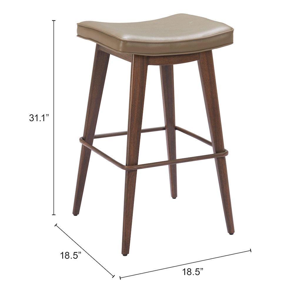 Divat Barstool (Set of 2) Taupe & Walnut. Picture 7