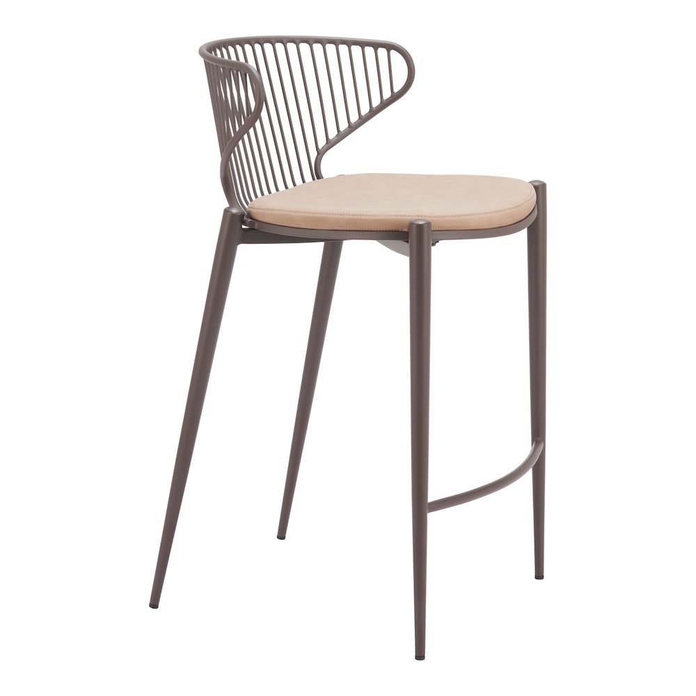 Silues Counter Stool (Set of 2) Taupe & Brown. Picture 1