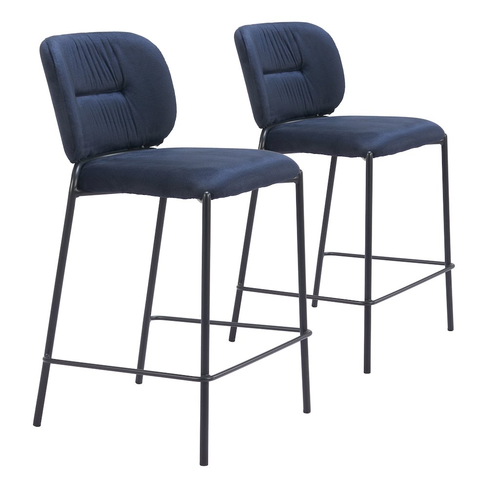 Plat Counter Stool (Set of 2) Blue. Picture 6
