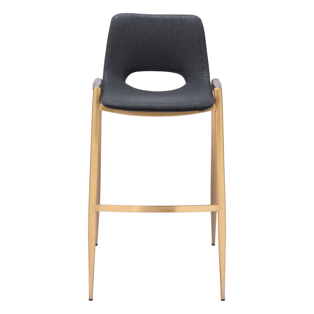 Desi Barstool (Set of 2) Black & Gold. Picture 3