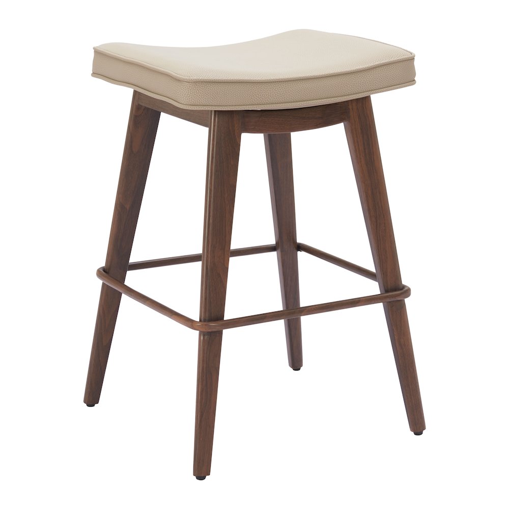 Divat Counter Stool (Set of 2) Beige & Walnut. Picture 1