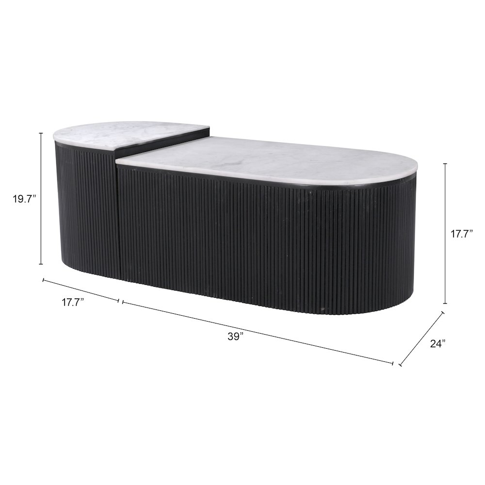 Ormara Coffee Table Set (2-Piece) White & Black. Picture 9