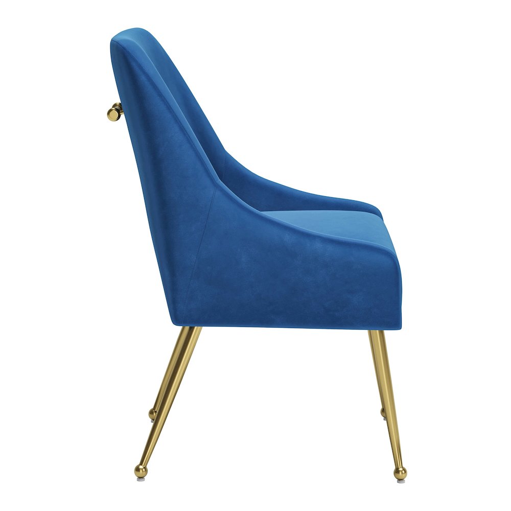 Maxine Dining Chair Navy Blue & Gold. Picture 2