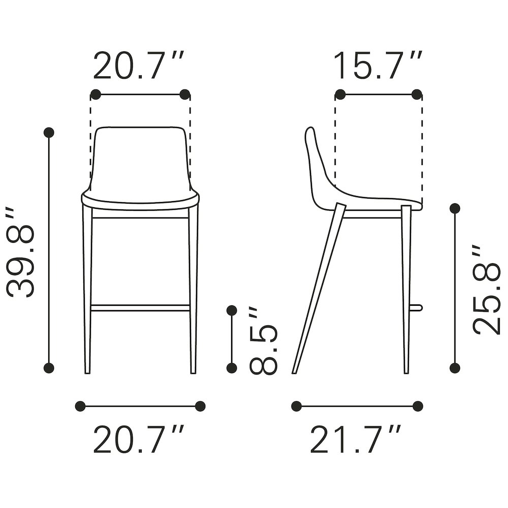 Magnus Counter Stool (Set of 2) Black & Walnut. Picture 10