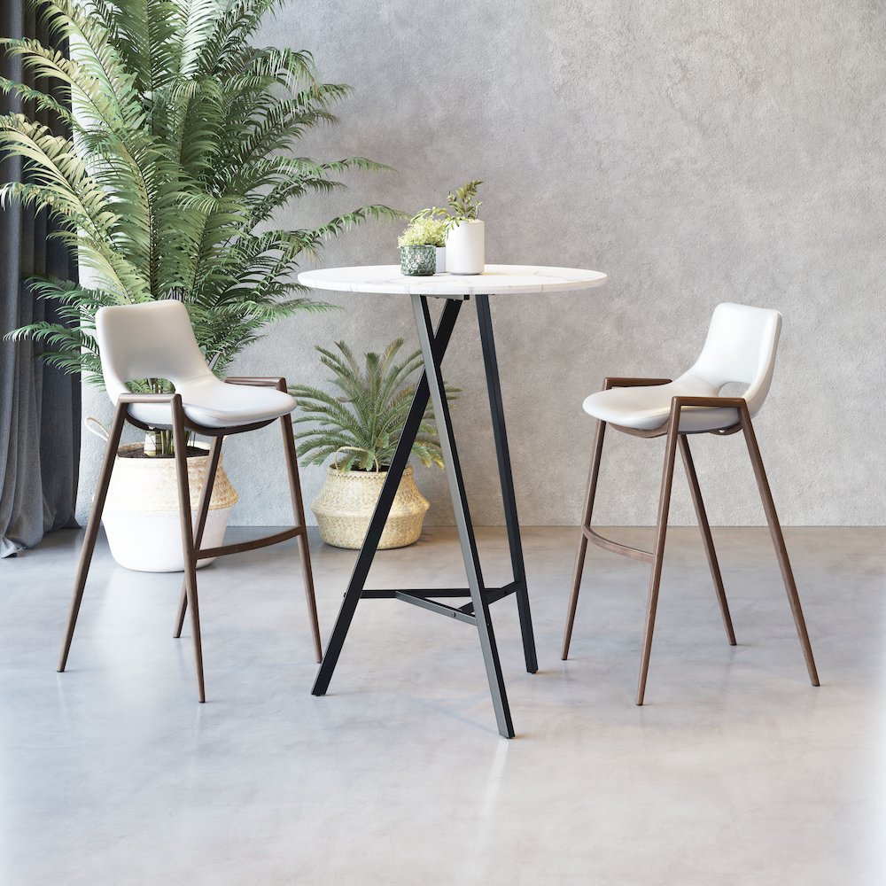 Desi Barstool (Set of 2) White & Walnut. Picture 9