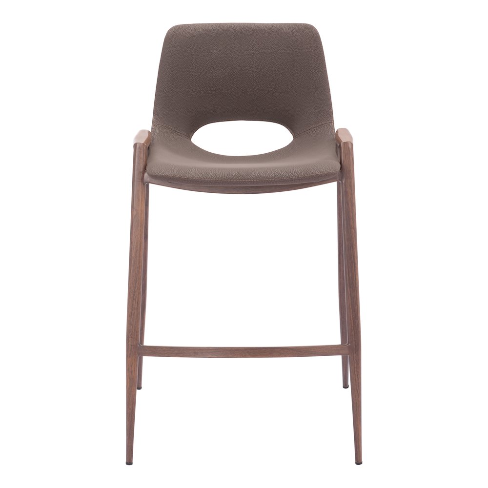 Desi Counter Stool (Set of 2) Brown & Walnut. Picture 3