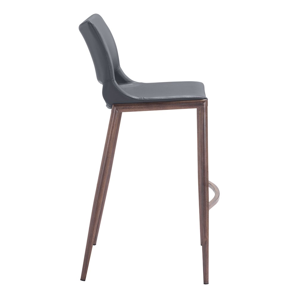 Ace Barstool (Set of 2) Dark Gray & Walnut. Picture 2